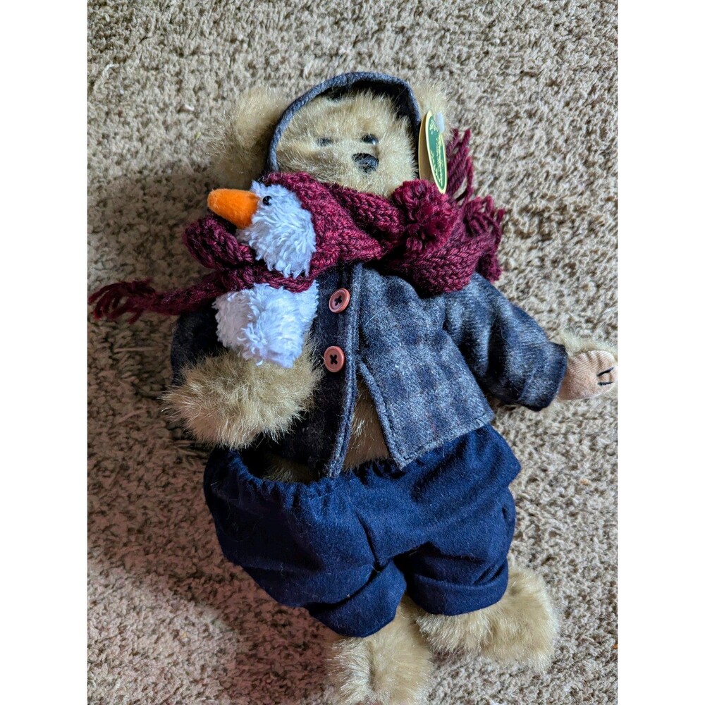Bearington 14in Jack & Frost 1169 Plush Bear w/ Snowman Winter Outfit Vintage